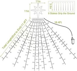 Joulukoristeet Outdoor Star Lights, 317 LED 10ft X 9 Waterfall 8 valaistustilaa pihapuutarhan lomasisustukseen (monivärinen, kaukosäädin) hinta ja tiedot | Jouluvalot | hobbyhall.fi