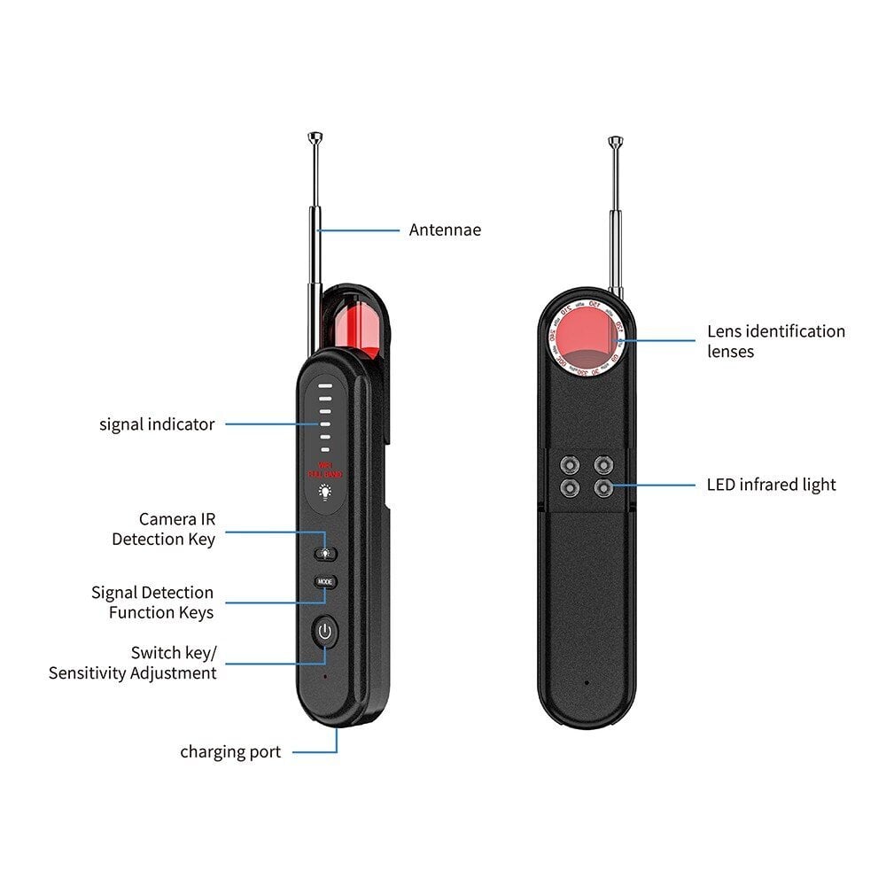 T01 LED-tunnistin Punaisen valon pyyhkäisytunnistin kurkistamisen esto tarkkailun täystaajuisen signaalin langaton ilmaisin hinta ja tiedot | Web-kamerat | hobbyhall.fi