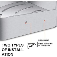 Kulma-suihkuhylly Kylpyhuoneen hylly ilman porauskoria Suihkusäilytys Alumiininen seinään kiinnitettävä suihkuhylly Kaksiosainen säilytyslaatikko Matta Hopea（2*kpl） hinta ja tiedot | Kylpyhuoneen sisustus | hobbyhall.fi