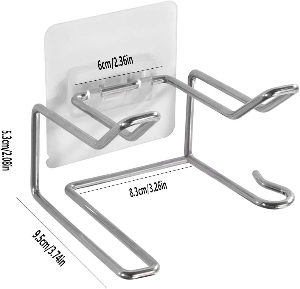 Hiustenkuivaimen pidike ja suoristusteline Hiustenkuivaajateline pistorasiapidikkeillä Hiustenkuivaaja seinäteline ilman ruuveja Sopii kaikentyyppisille hiustenkuivaajille Kotihotelli hinta ja tiedot | Kylpyhuoneen sisustus | hobbyhall.fi