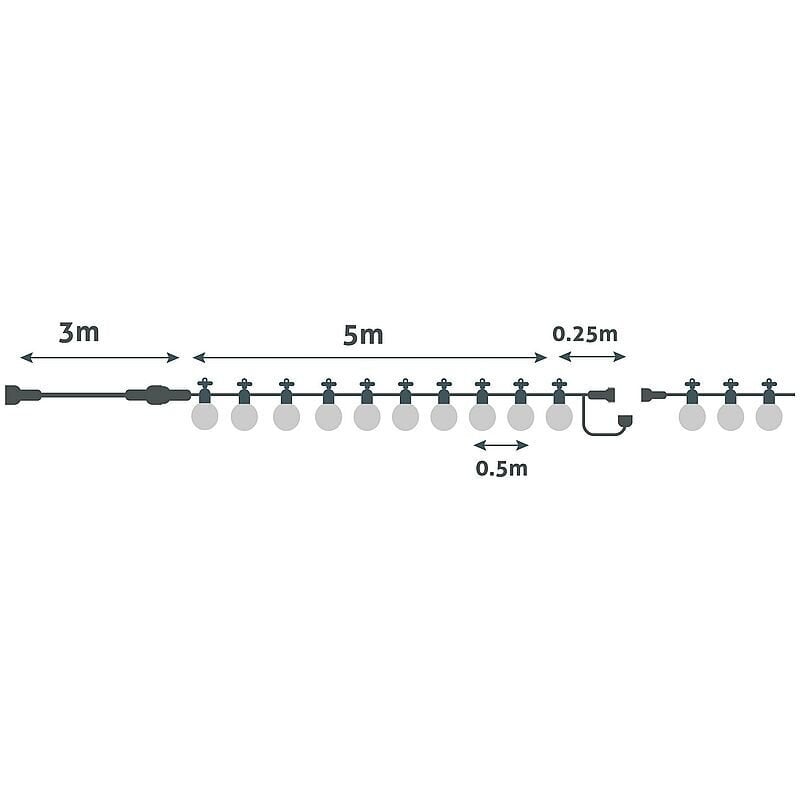 Avide ulkoseppele Papaya 5m, 10 polttimoa IP44 hinta ja tiedot | Jouluvalot | hobbyhall.fi