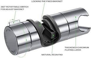 Vaihdettava kädessä pidettävä suihkuteline, suihkupään pidike, halkaisijaltaan säädettävä 18-25 mm, kromi ABS (hopea) hinta ja tiedot | Kylpyhuoneen sisustus | hobbyhall.fi
