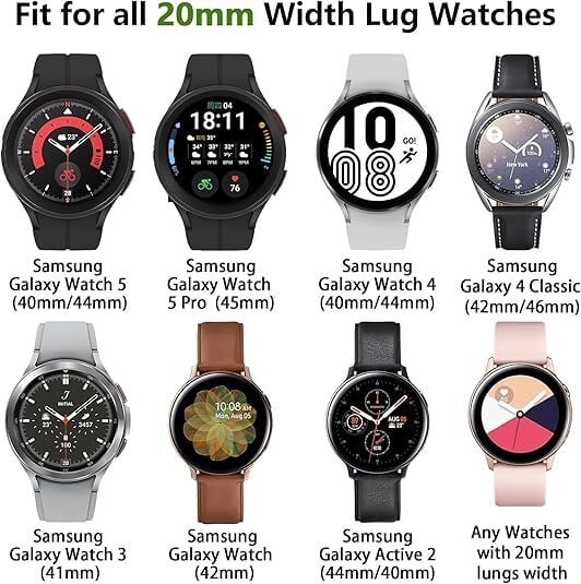 Kaiverrettu kelloranneke Yhteensopiva Samsung Galaxy Watch 7/6/5/4 -kellon rannekkeella 38mm 40mm 41mm, 20mm pehmeää silikonia korvaava urheiluranneke naisilleMusta + Pinkki hinta ja tiedot | Älykellojen ja aktiivisuusrannekkeiden lisätarvikkeet | hobbyhall.fi