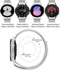 Milanolainen kellonranneke Samsung Galaxy Watch -kellolle 6/5/4/7/FE ranneke 40 mm 44 mm naisille/miehille, magneettinen silmukkaranneke, ei väliä metalliverkkoranneke Värikäs hinta ja tiedot | Älykellojen ja aktiivisuusrannekkeiden lisätarvikkeet | hobbyhall.fi