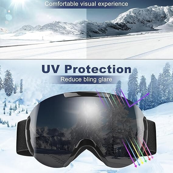 Lumilautailulasit miehille Naisille Sumua estävät UV-suojalasit Snow Sport Glasses Keltainen hinta ja tiedot | Laskettelulasit | hobbyhall.fi