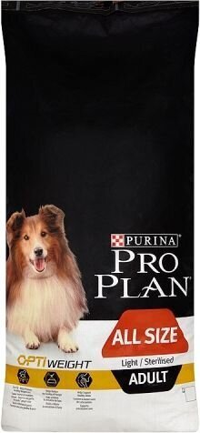 Purina Pro Plan OptiWeight Light / Sterile Adult kuivaruoka kaikenkokoisille koirille, 14kg hinta ja tiedot | Koiran kuivaruoka | hobbyhall.fi