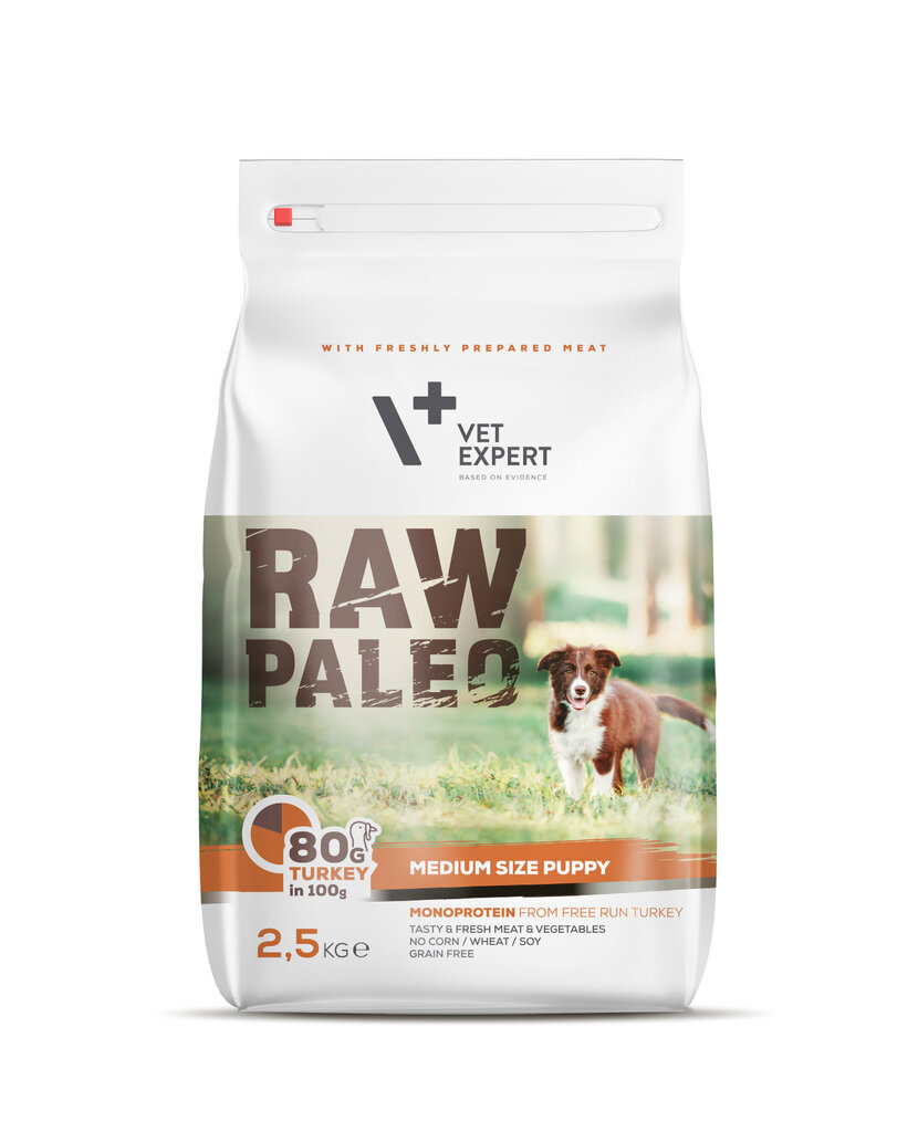 Vet Expert Raw Paleo Medium Size Puppy -ruoka koiranpennuille, 2,5 kg hinta  