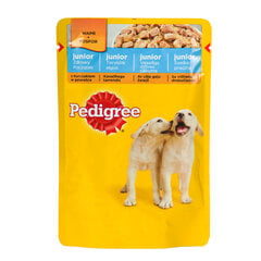 Pedigree Junior koiranruoka kanan ja riisin kanssa hyytelössä, 100 g. hinta ja tiedot | Koiran märkäruoka | hobbyhall.fi