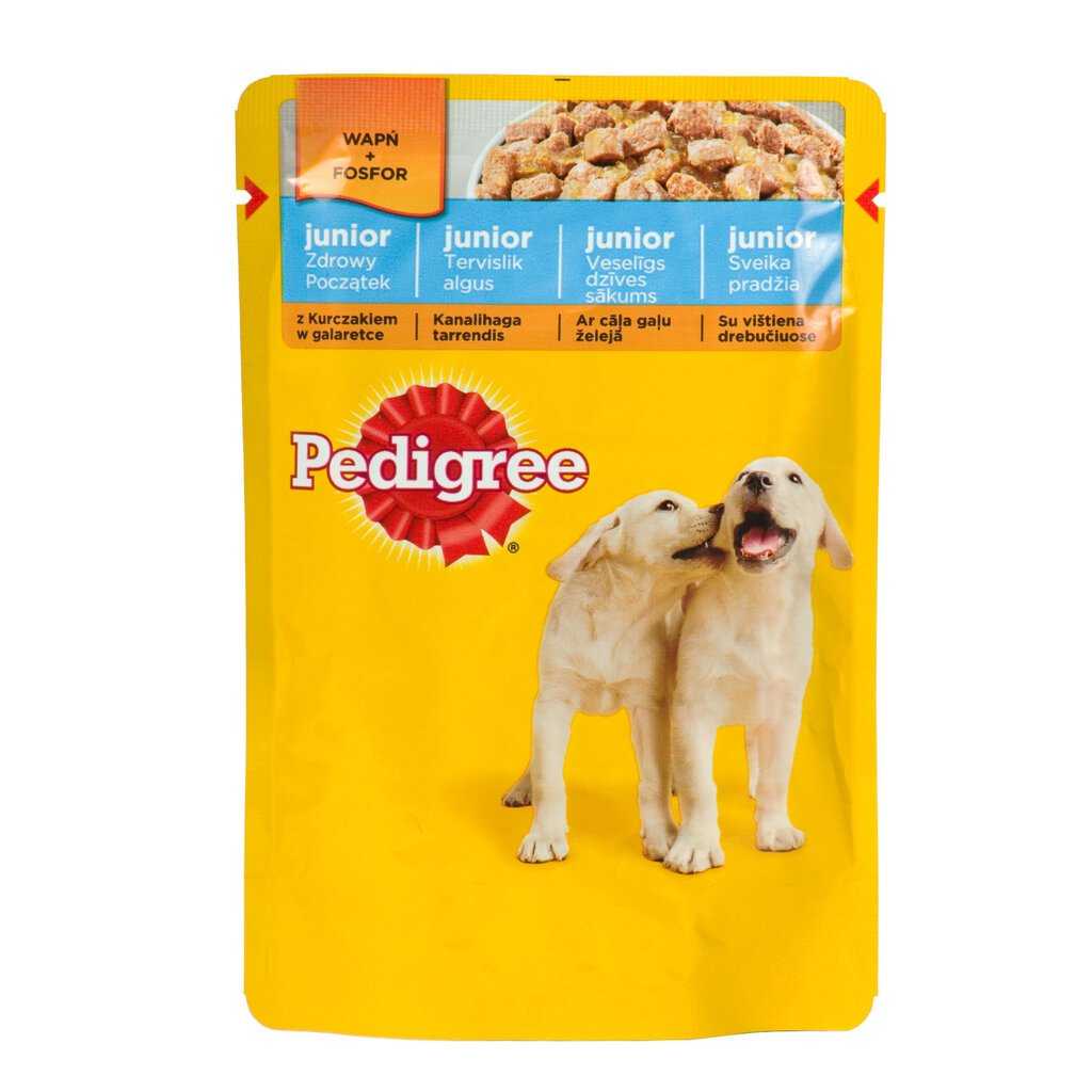 Pedigree Junior koiranruoka kanan ja riisin kanssa hyytelössä, 100 g. hinta ja tiedot | Koiran märkäruoka | hobbyhall.fi