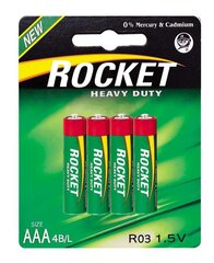 Rocket Heavy Duty AAA -paristot, 4 kpl hinta ja tiedot | Paristot | hobbyhall.fi