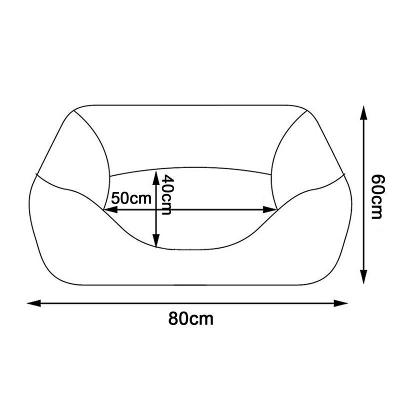 2in1 pesä lemmikille, 80 x 60 cm, ruskea/beige hinta ja tiedot | Pedit ja pesät | hobbyhall.fi