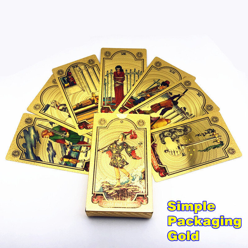 Yksinkertainen pakkaus kulta-1-pakkaiset Tarot-kortit laatikolla Kultainen Tarot-pakka kotiin lautapelilahja L698 hinta ja tiedot | Lautapelit ja älypelit | hobbyhall.fi