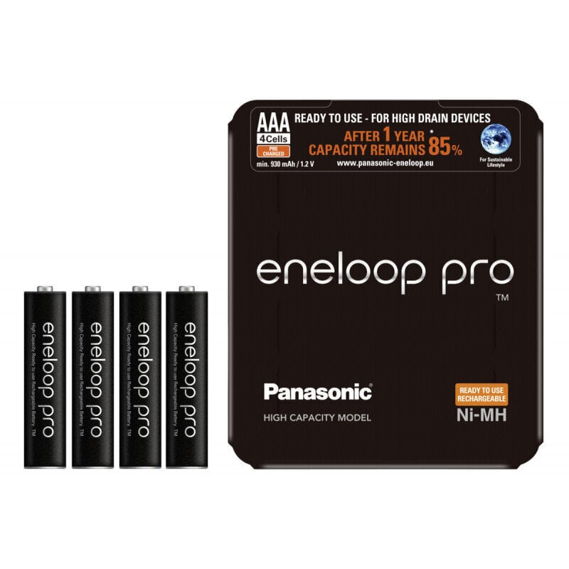 Uudelleenladattava akku Panasonic eneloop Pro AAA 930 4SP hinta ja tiedot | Paristot | hobbyhall.fi