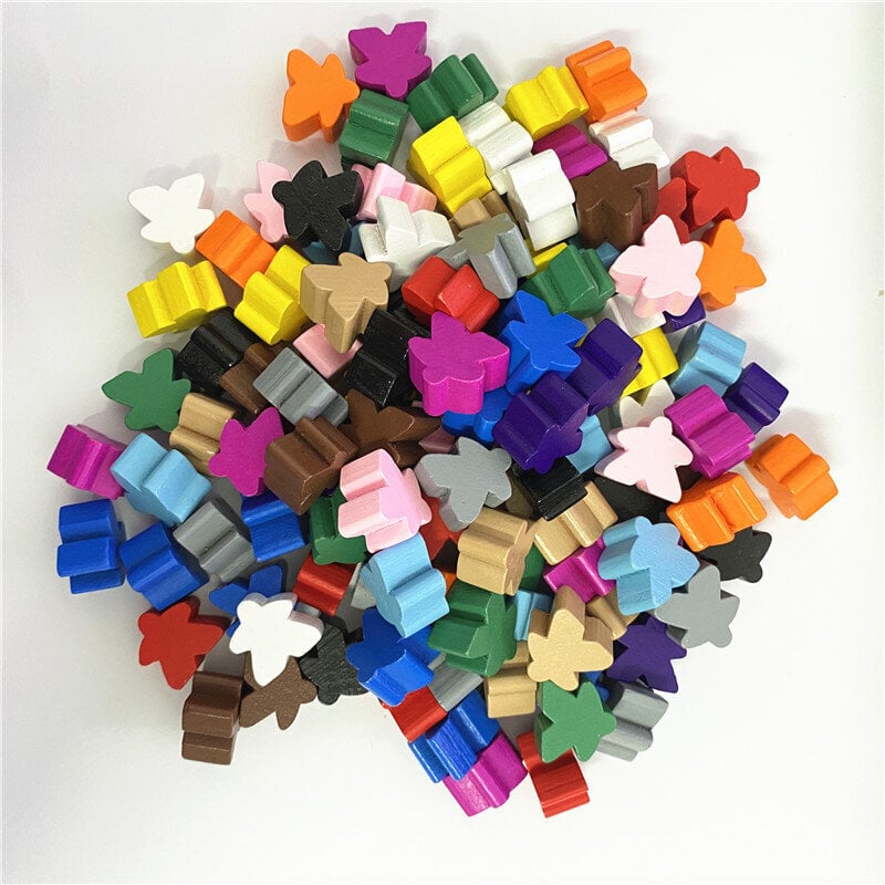 Sekoita kaikki värit - 100 kpl Puiset Meeples 16mm Extra Lautapelibitit Sotilaat Palat Bulkki Vaihtopöytä Pelikomponentit Humanoidi shakkinappulat hinta ja tiedot | Lautapelit ja älypelit | hobbyhall.fi