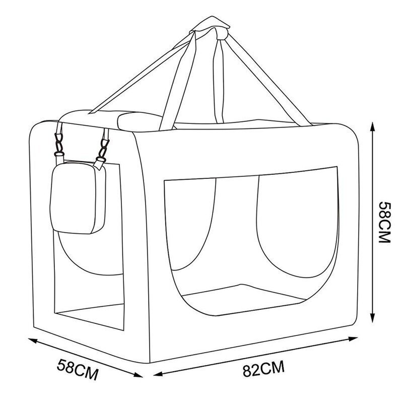 Lemmikkieläimen kuljetuslaukku, XL 82 cm x 58 cm x 58 cm hinta ja tiedot | Kuljetushäkit ja kuljetuslaatikot | hobbyhall.fi