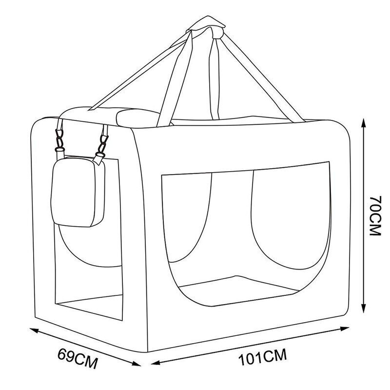 Kuljetuslaukku lemmikille XXXL, 101 x 69 x 70 cm, sininen hinta ja tiedot | Kuljetushäkit ja kuljetuslaatikot | hobbyhall.fi