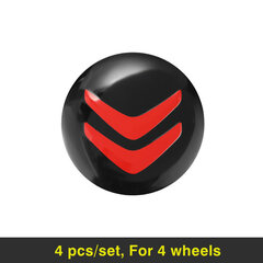 (Musta punainen) 4kpl 56mm Car Styling Wheel Hub Cap -merkkitarrat Citroen C4 C3 C5 C1 C2 Berlingo C4 Picasso Aircross Saxo Vts C Elysee DS3 hinta ja tiedot | Lisätarvikkeet autoiluun | hobbyhall.fi