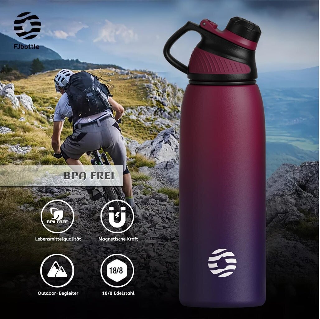 Fjbottle ruostumattomasta teräksestä valmistettu metallipullo 1L kuumille ja kylmille juomille hinta ja tiedot | Juomapullot | hobbyhall.fi