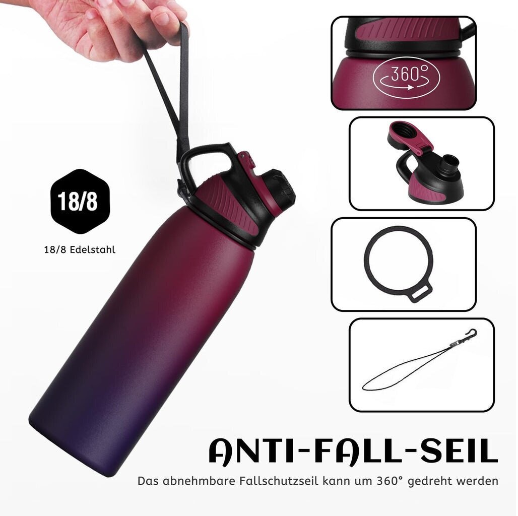 Fjbottle ruostumattomasta teräksestä valmistettu metallipullo 1L kuumille ja kylmille juomille hinta ja tiedot | Juomapullot | hobbyhall.fi