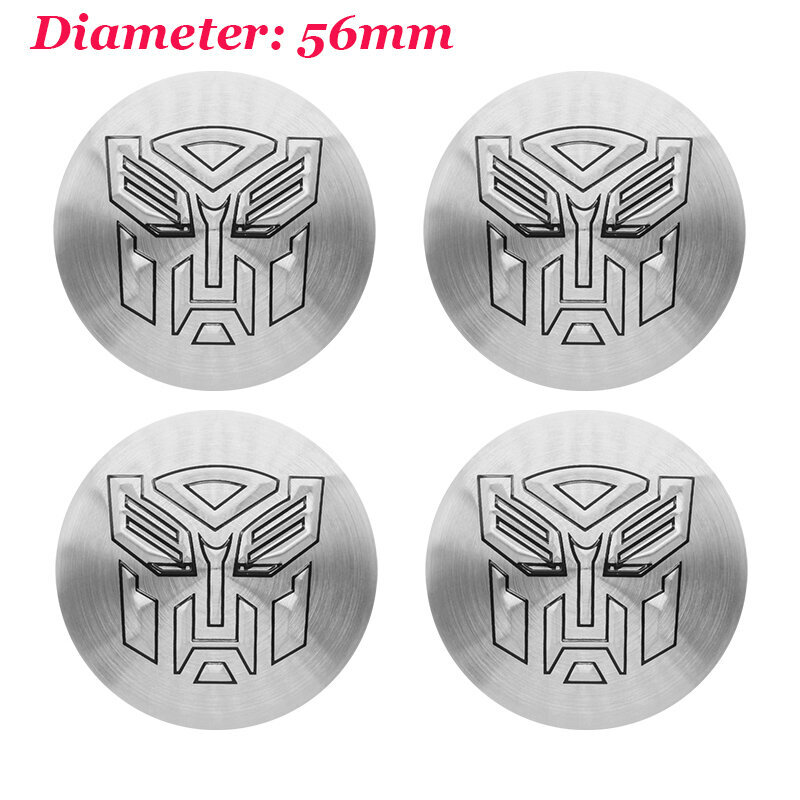 (56mm hopea)4kplCool Autobots Logo Transformers Badge Emblem Auton pyörän napa Keskikorkit Tarra Vanteen suojus Automaattiset muotoilutarvikkeet hinta ja tiedot | Lisätarvikkeet autoiluun | hobbyhall.fi