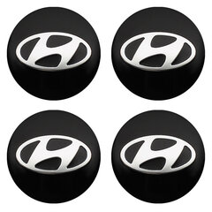 (56 mm musta) 4 kpl auton pyörän keskimmäiset napakapselit merkkitarrat Hyundai I10 I20 I30 I40 Azera Accent Creta Elantra Fe Getz Tucson tarvikkeet hinta ja tiedot | Lisätarvikkeet autoiluun | hobbyhall.fi