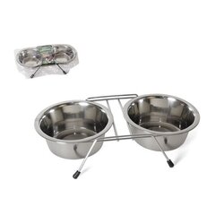 Pet Feeder kulhot telineellä syöttölaite 2 x 7,5 x 16,5 cm hinta ja tiedot | Ruokakupit ja ruokintatarvikkeet | hobbyhall.fi