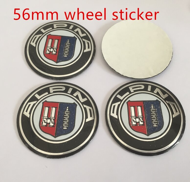 (56 mm pyörän tarra) 4 kplAlpina Car Emblem Wheel Center napakorkit Badge Cover Tarra Auton muotoilutarvikkeet hinta ja tiedot | Lisätarvikkeet autoiluun | hobbyhall.fi