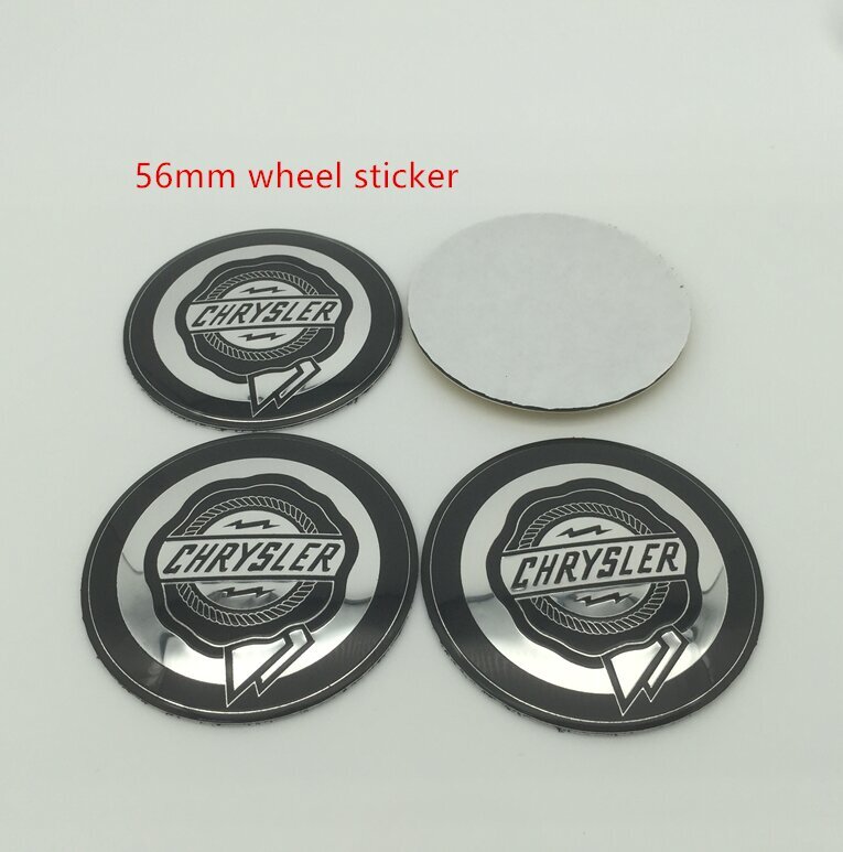 (56mm musta tarra)4kplChrysler 300C auton pyörän keskisuojus napakorkki Hartsi Badge Emblem tarra 300 Sebring Pacifica|Pyörien keskikorkit| hinta ja tiedot | Lisätarvikkeet autoiluun | hobbyhall.fi