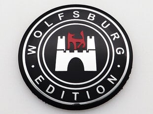 (65 mm tarrawolfsburg zi musta) 4 kpl Wolfsburg Edition -logo auton tunnus Pyörän keskimmäinen napakorkki Automaattivanteen korjausmerkin kannet Tarratarvikkeet hinta ja tiedot | Lisätarvikkeet autoiluun | hobbyhall.fi