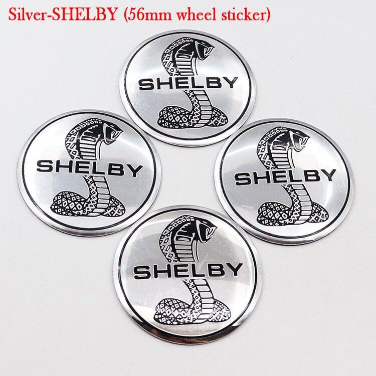 (56 mm pyörän tarra hopea-SHELBY) 4 kpl Cobra Shelby -autologo pyörän keskikorkki vanteen kannet Tarra Automaattikorjaus Koristemerkki Tarra Styling hinta ja tiedot | Lisätarvikkeet autoiluun | hobbyhall.fi