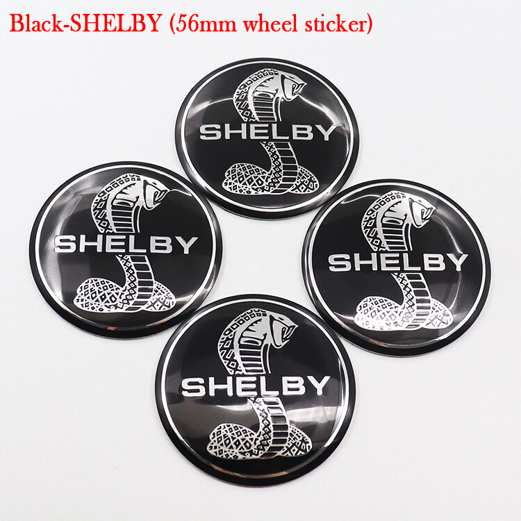 (56 mm mustalla korkillaBlack-SHELBY) 4 kpl Cobra Shelby -autologo Pyörän keskikorkki vanteen rintamerkki Kannet Tarra Automaattikorjaus Koristemerkki Tarra Muotoilu hinta ja tiedot | Lisätarvikkeet autoiluun | hobbyhall.fi