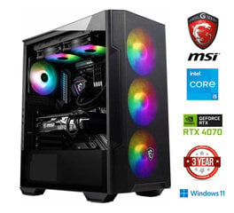 Core i5-13400F 32GB 512GB NVME 1TB HDD RTX 4070 Windows 11 hinta ja tiedot | Pöytätietokoneet | hobbyhall.fi