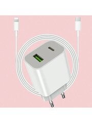 USB C -laturilohko virtasovitin seinälaturi, kaksinkertainen pikalataustiili, yhteensopiva iPhone 14/14 Pro/13/12/11/XS, Samsung Galaxy - valkoinen 4FT kaapeli hinta ja tiedot | Kaapelit ja adapterit | hobbyhall.fi