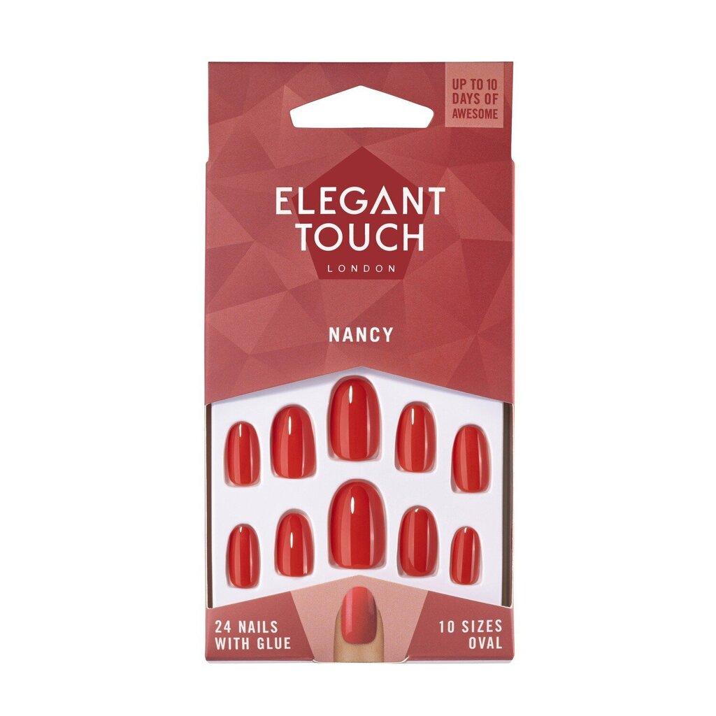 Tekokynnet Elegant Touch Polish Nails Nancy, soikea, punainen hinta ja tiedot | Manikyyri- ja pedikyyritarvikkeet | hobbyhall.fi