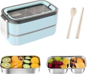 Lounaslaatikko Bento Box 304 ruostumaton teräs 1400 ml sininen hinta ja tiedot | Elintarvikkeiden säilytysastiat | hobbyhall.fi