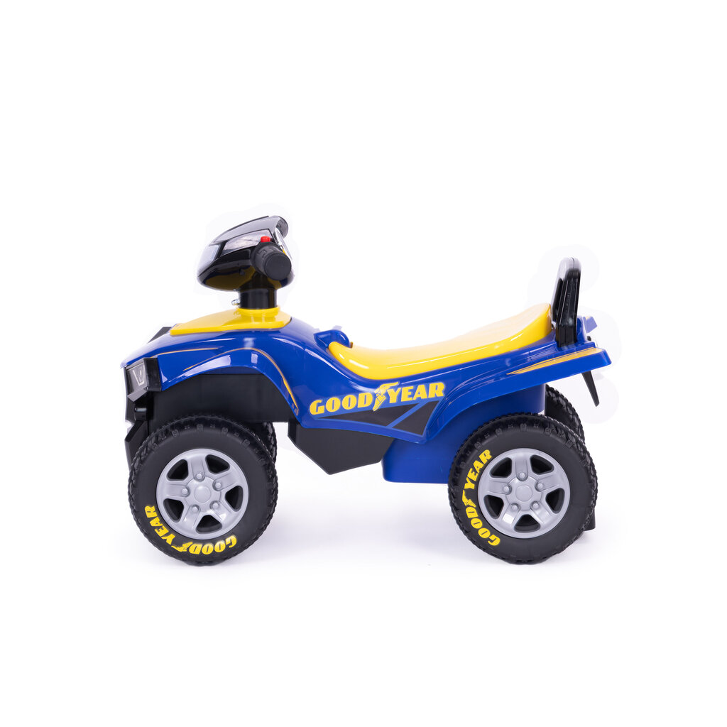 Goodyear quad ride-on, interaktiivinen ohjauspyörä, äänet, SININEN hinta ja tiedot | Poikien lelut | hobbyhall.fi