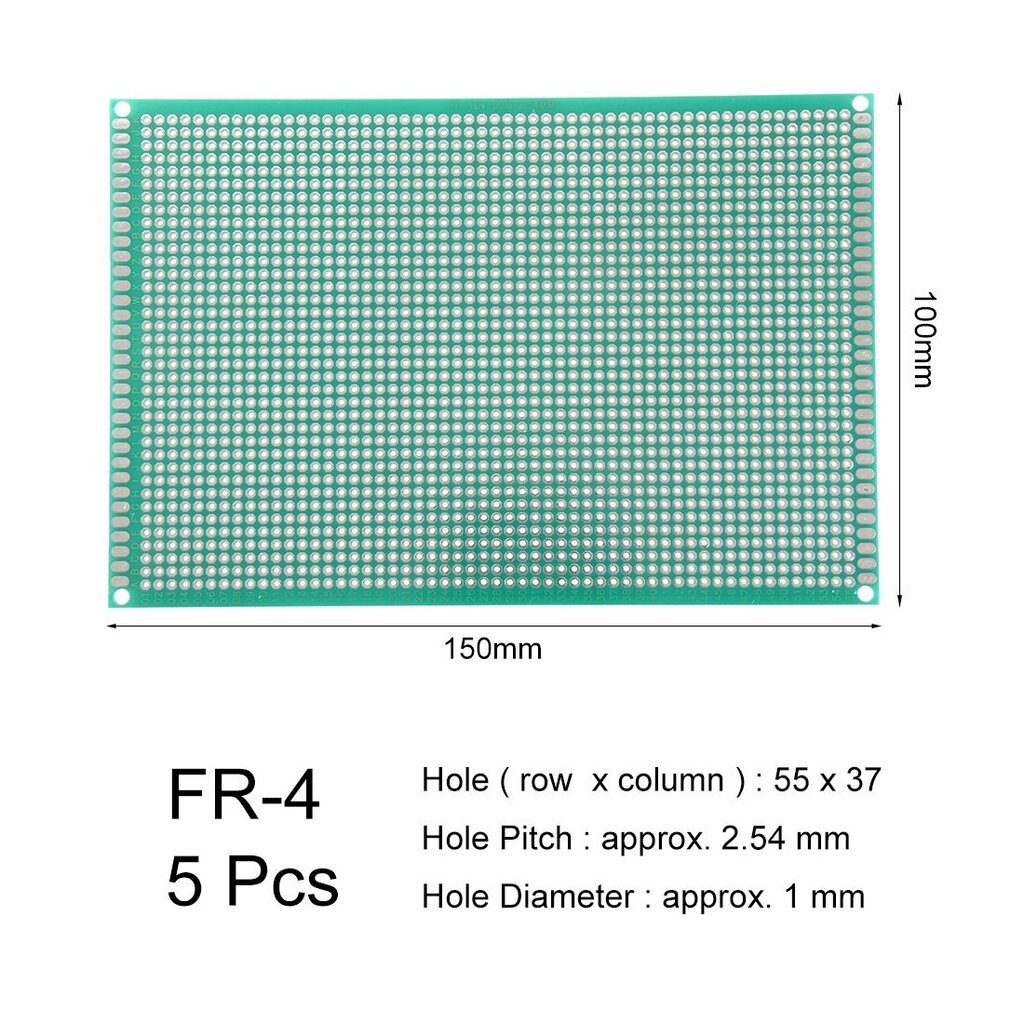 DollaTek PCB juottamiseen 10 x 15 cm, 5 kpl hinta ja tiedot | Käsityökalut | hobbyhall.fi