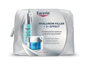 Kosmetiikkasetti Eucerin Hyaluron-Filler+3x Effect Booster: seerumi, 30 ml + yöseerumi, 50 ml + kosmetiikkalaukku hinta ja tiedot | Kasvoöljyt ja seerumit | hobbyhall.fi