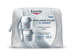 Kosmetiikkasarja Eucerin Hyaluron-Filler 3x Effect: päivävoide, 50 ml + yövoide, 50 ml + kosmetiikkalaukku hinta ja tiedot | Kasvovoiteet | hobbyhall.fi