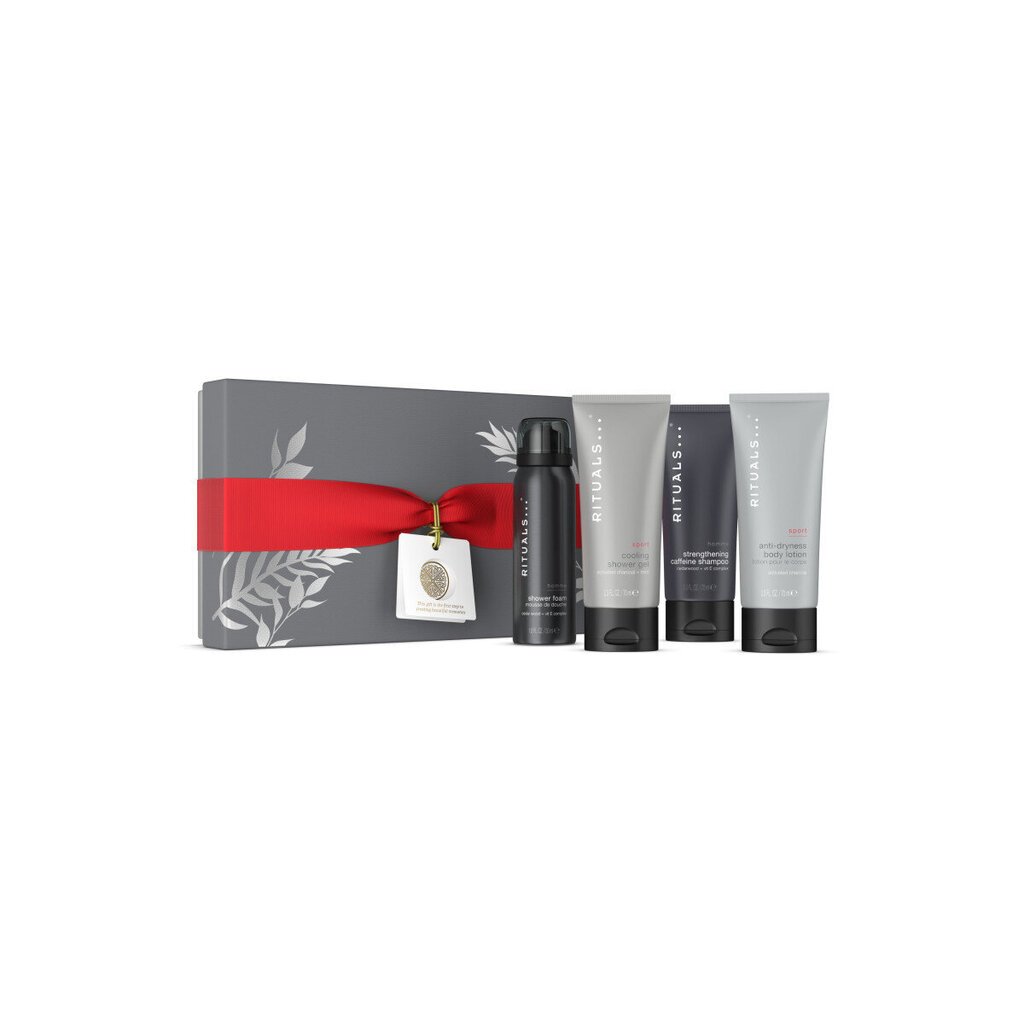 Kosmetiikkasetti Rituals Homme Small Gift Set miehille: suihkuvaahto, 50 ml + shampoo, 75 ml + suihkugeeli, 70 ml + vartalovoide, 70 ml hinta ja tiedot | Vartalovoiteet ja -emulsiot | hobbyhall.fi