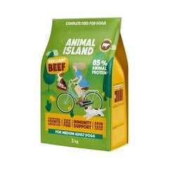 Animal Island aikuisille keskirotuisille koirille, naudanlihalla, 3 kg hinta ja tiedot | Koiran kuivaruoka | hobbyhall.fi