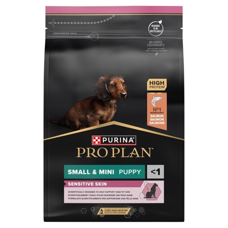 Purina Pro Plan pienikokoisille koirille, lohella, 3 kg hinta ja tiedot | Koiran kuivaruoka | hobbyhall.fi