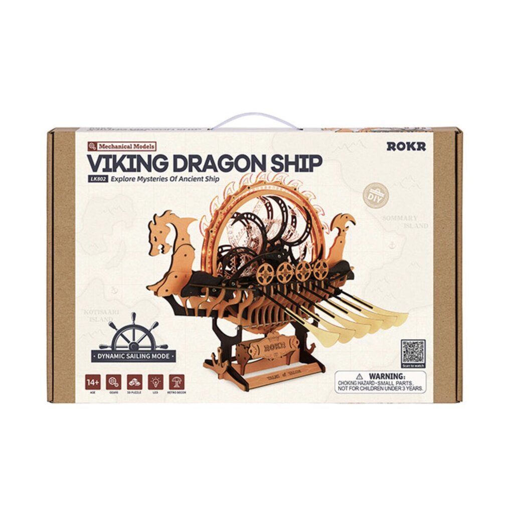 3D puinen mekaaninen rakennussetti Viking Dragon Ship hinta ja tiedot | LEGOT ja rakennuslelut | hobbyhall.fi