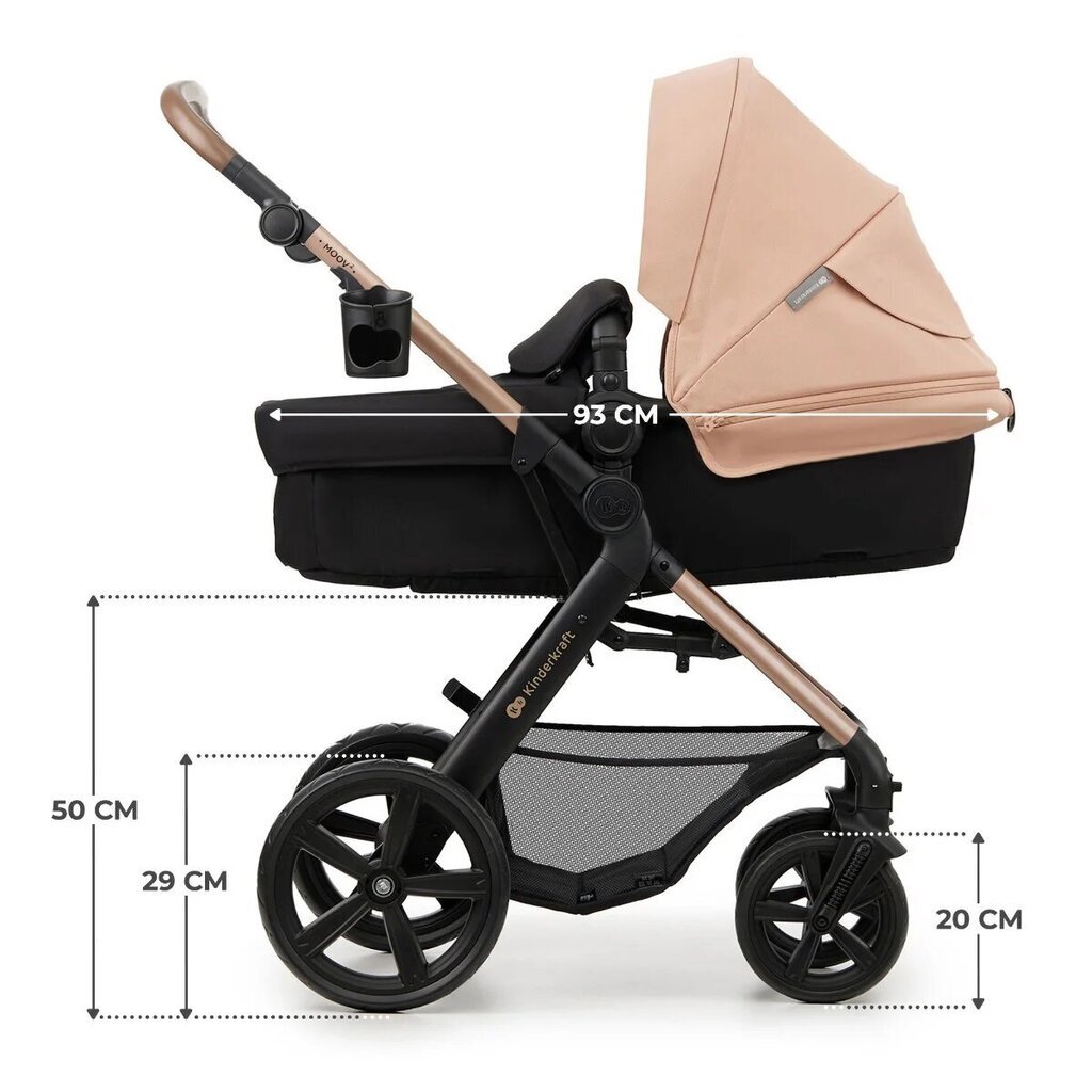 Lastenvaunut Kinderkraft Moov 2 4in1 Eva, Sand Beige hinta ja tiedot | Vaunut ja rattaat | hobbyhall.fi