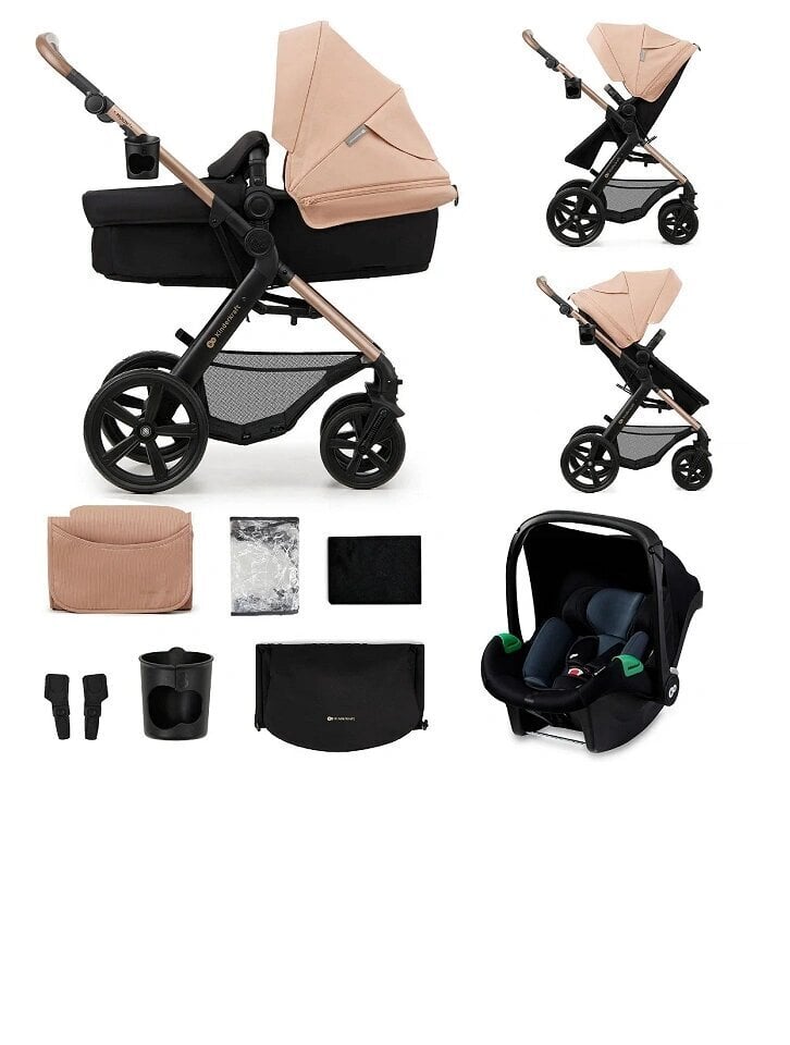 Lastenvaunut Kinderkraft Moov 2 4in1 Eva, Sand Beige hinta ja tiedot | Vaunut ja rattaat | hobbyhall.fi