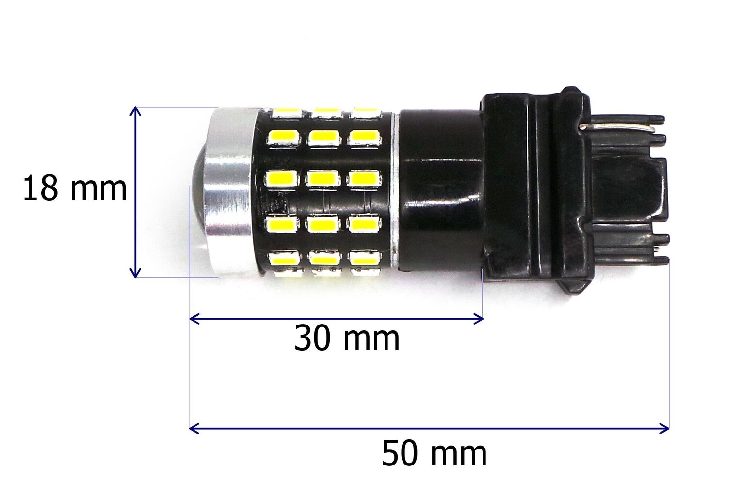 P27W LED-lamppu 3156 12-24V Canbus, 1800lm valkoinen linssillä, 1 kpl. hinta ja tiedot | Polttimot | hobbyhall.fi