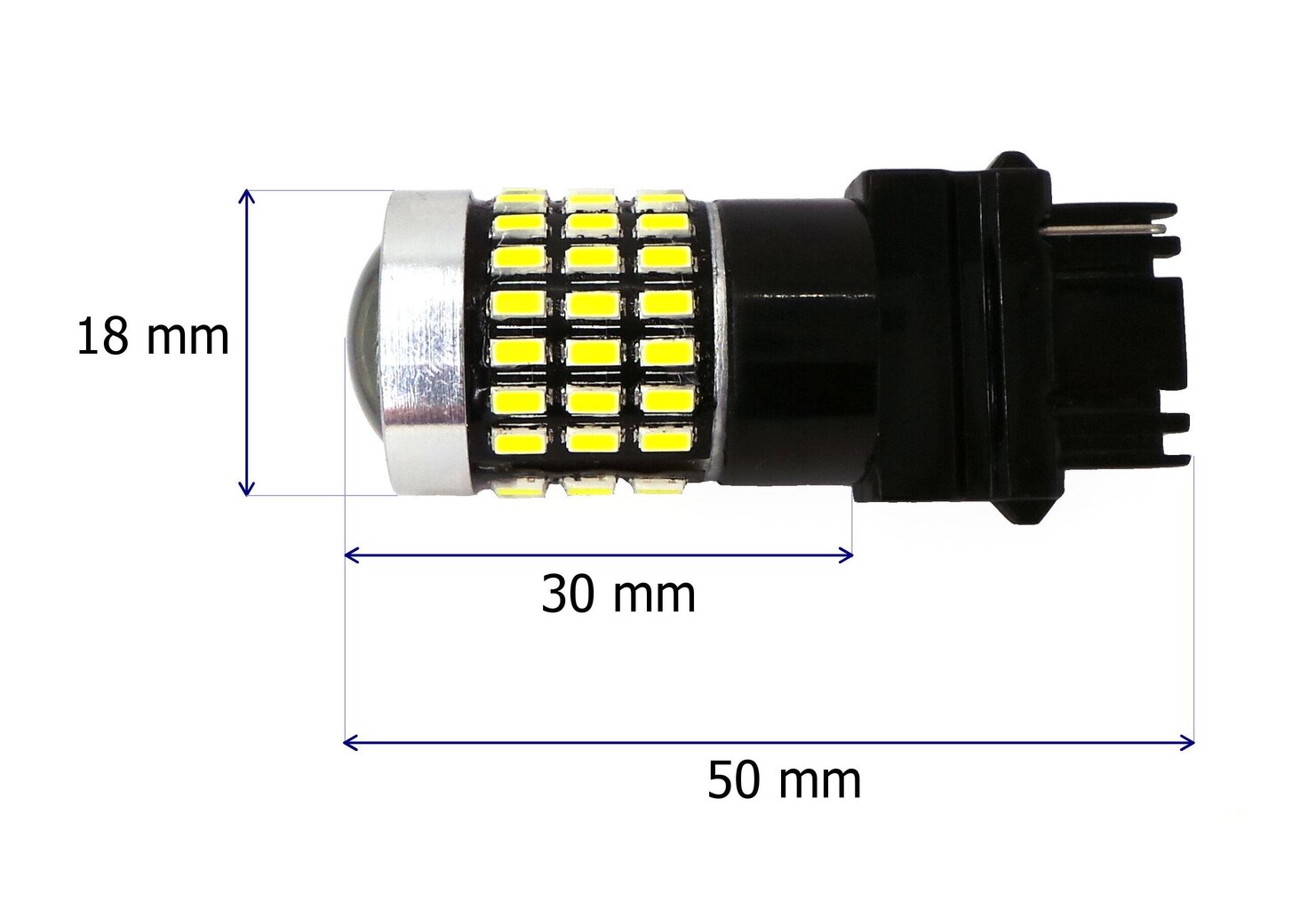 P27W LED 3156 12-24V Canbus, 2100lm valkoinen polttimo linssillä, 1 kpl. hinta ja tiedot | Polttimot | hobbyhall.fi