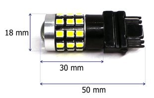 P27W LED 3156 12-24V Canbus, 1400lm valkoinen polttimo linssillä, 1 kpl. hinta ja tiedot | Polttimot | hobbyhall.fi