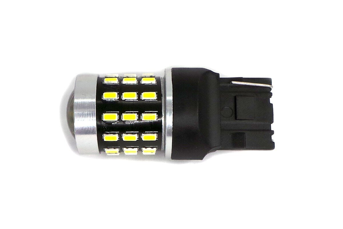 W21W LED 7440 12-24V Canbus, 1800lm, valkoinen polttimo linssillä, 1 kpl. hinta ja tiedot | Polttimot | hobbyhall.fi