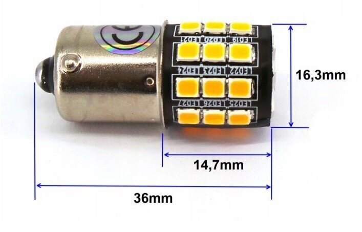 PY21W LED BAU15S 12V Canbus, oranssi 800lm, 1 kpl. hinta ja tiedot | Polttimot | hobbyhall.fi